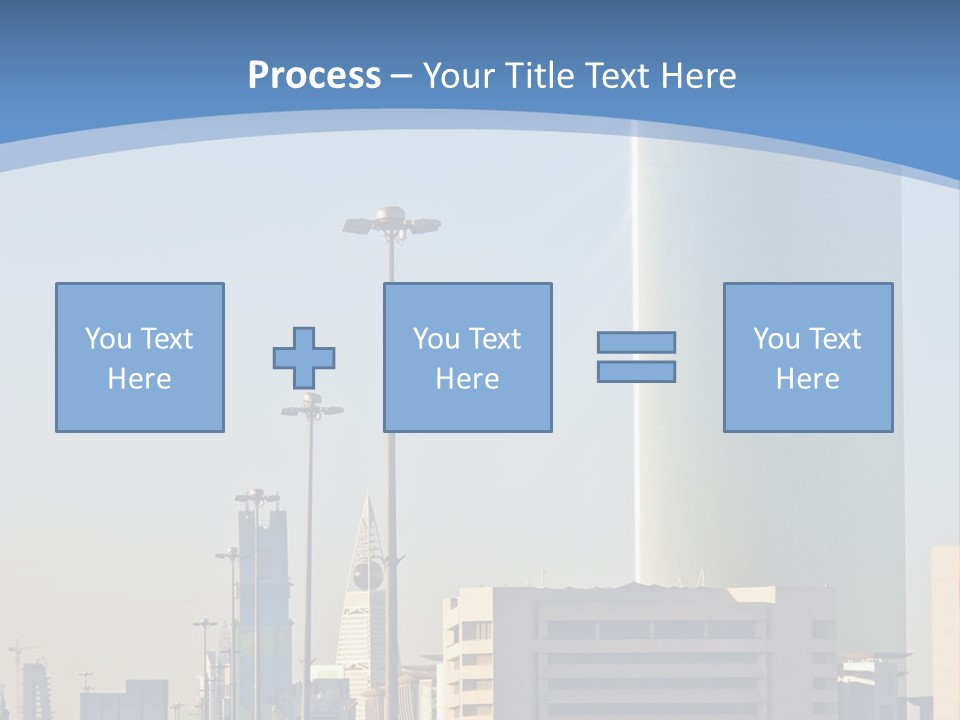 A Powerpoint Presentation With A Cityscape In The Background PowerPoint Template