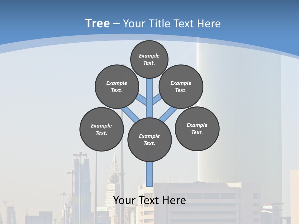 A Powerpoint Presentation With A Cityscape In The Background PowerPoint Template