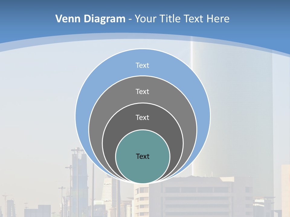 A Powerpoint Presentation With A Cityscape In The Background PowerPoint Template
