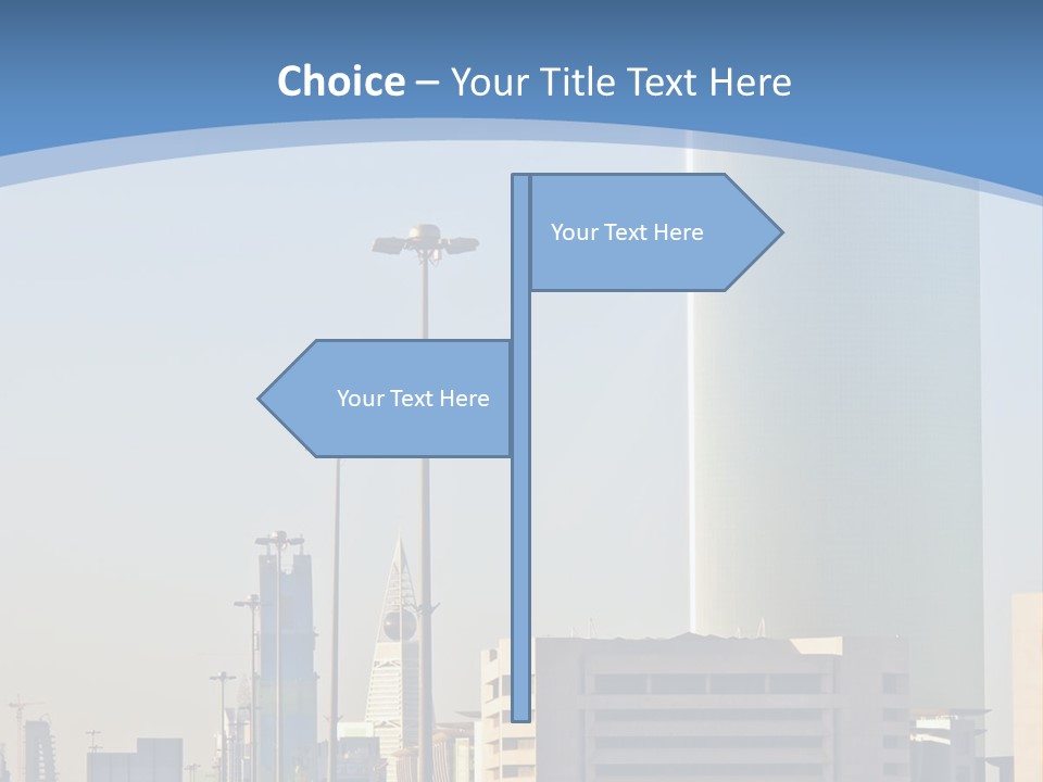 A Powerpoint Presentation With A Cityscape In The Background PowerPoint Template