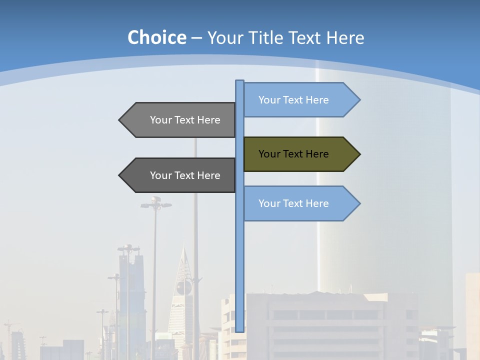 A Powerpoint Presentation With A Cityscape In The Background PowerPoint Template