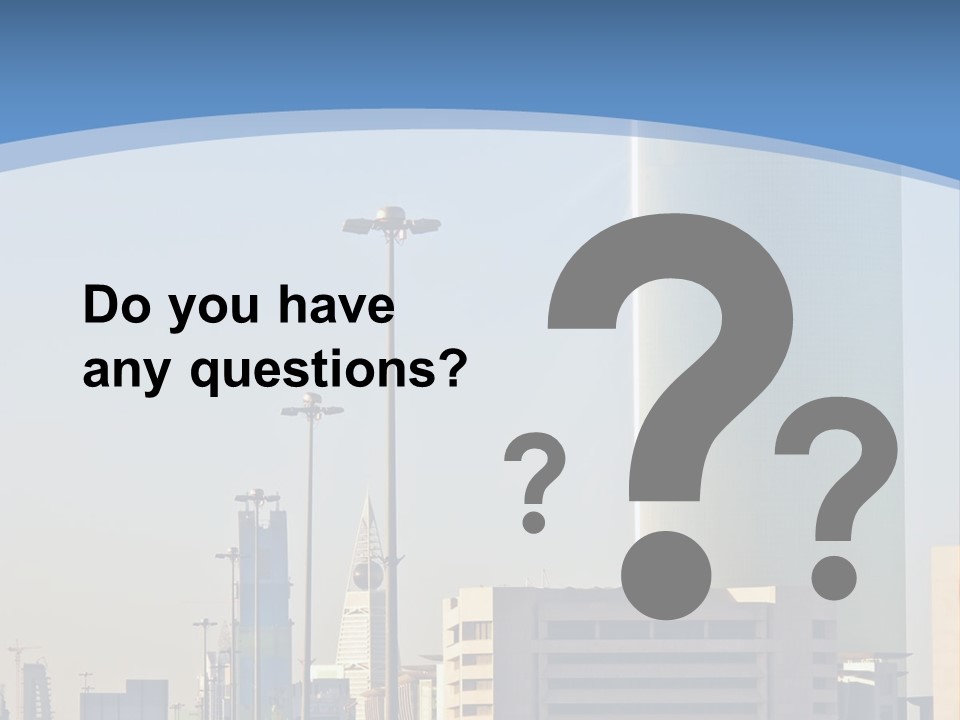 A Powerpoint Presentation With A Cityscape In The Background PowerPoint Template