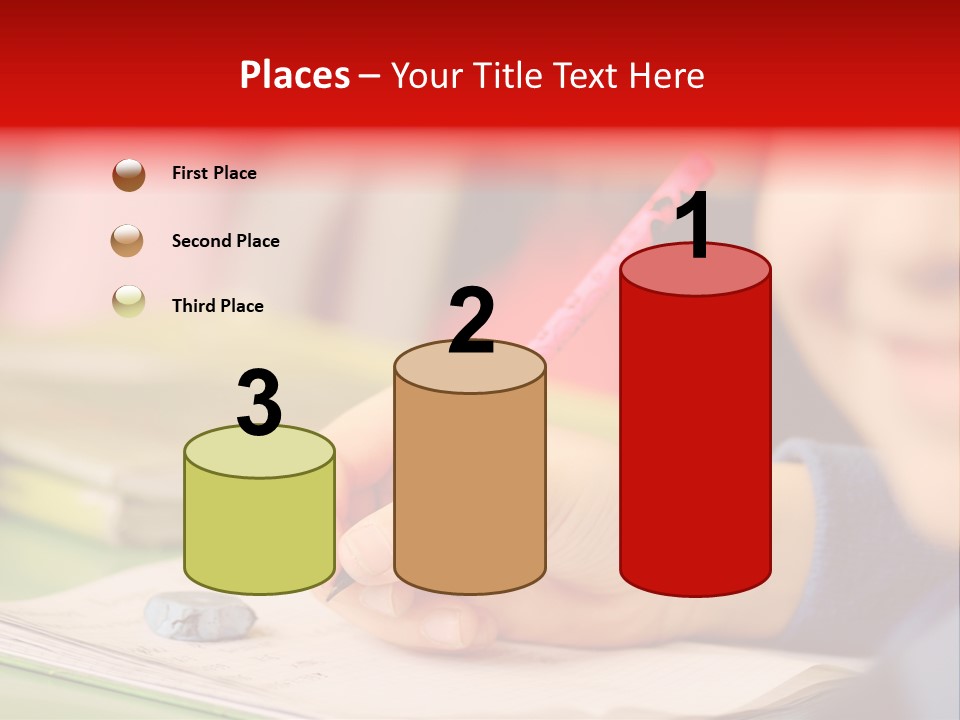 A Child Writing On A Piece Of Paper With A Pink Pen PowerPoint Template