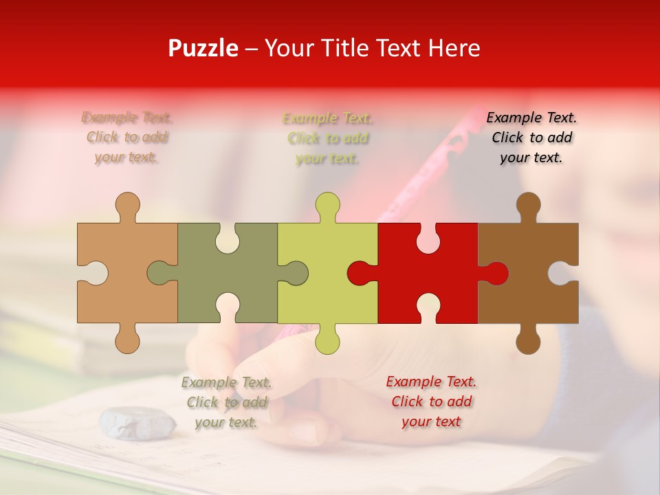 A Child Writing On A Piece Of Paper With A Pink Pen PowerPoint Template