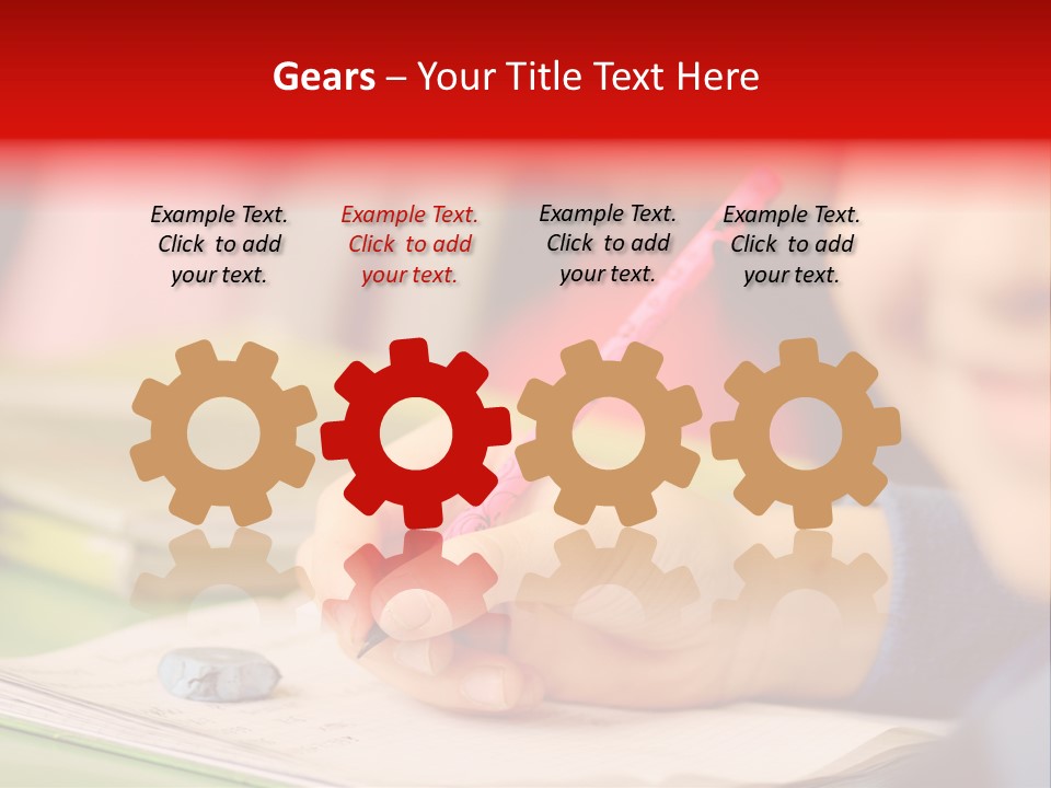 A Child Writing On A Piece Of Paper With A Pink Pen PowerPoint Template