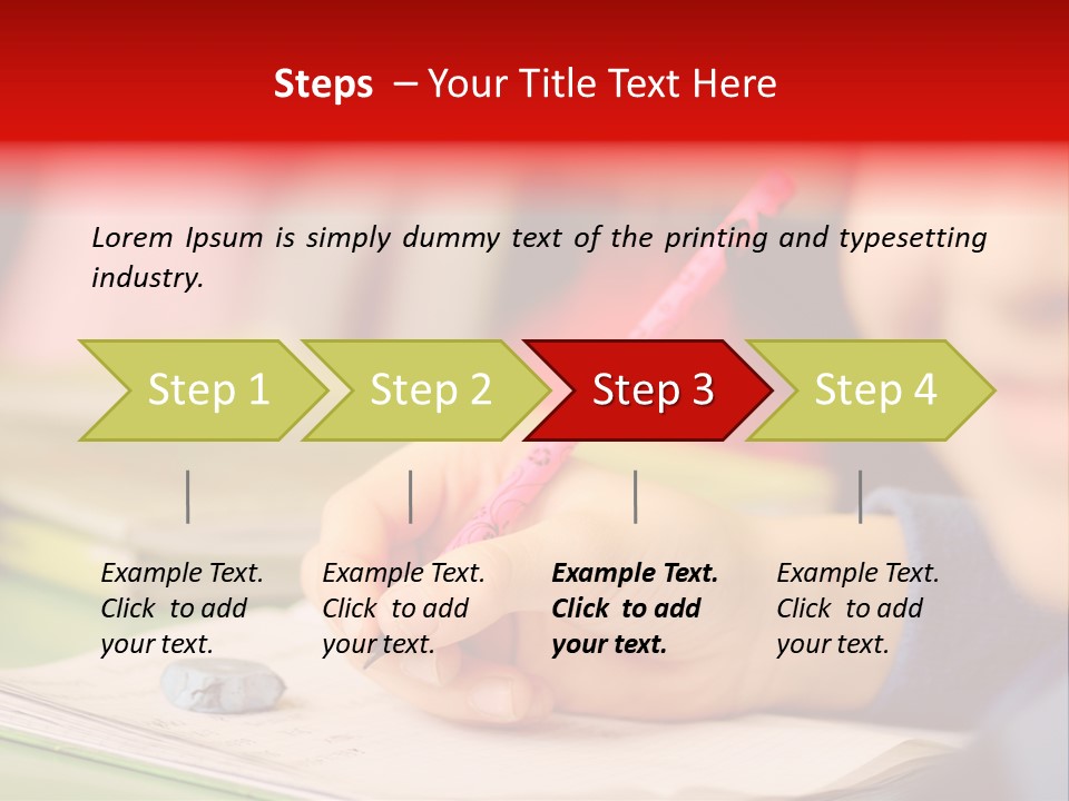 A Child Writing On A Piece Of Paper With A Pink Pen PowerPoint Template