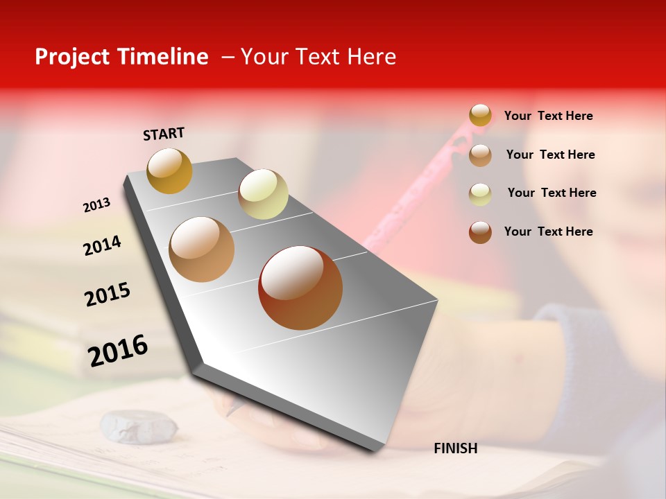 A Child Writing On A Piece Of Paper With A Pink Pen PowerPoint Template