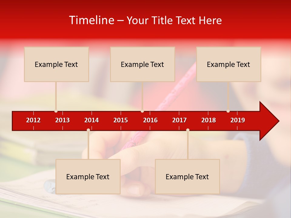 A Child Writing On A Piece Of Paper With A Pink Pen PowerPoint Template