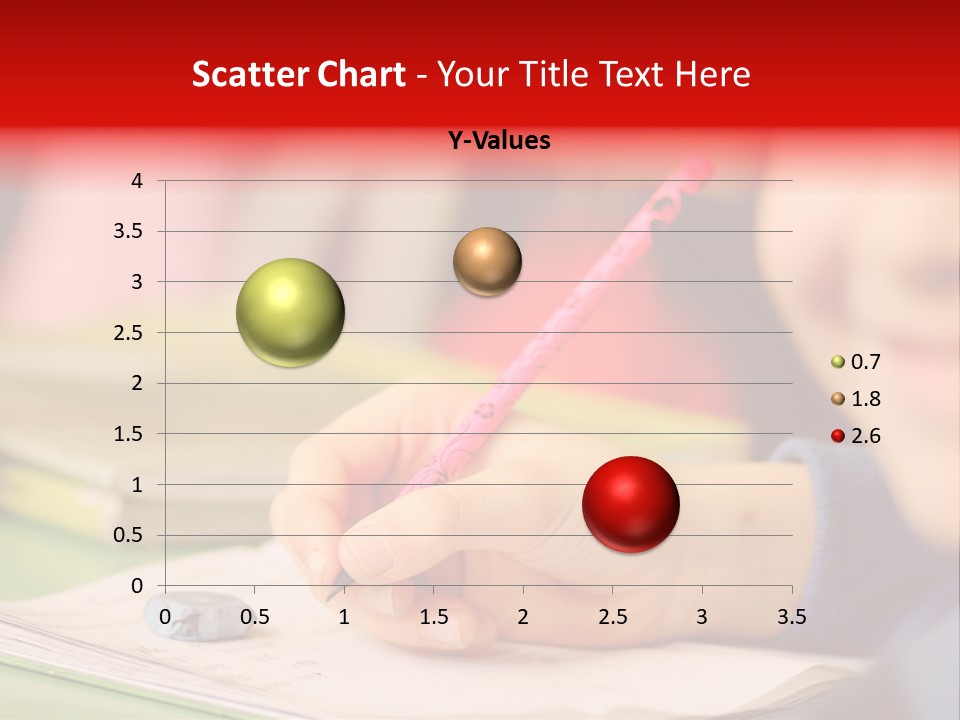 A Child Writing On A Piece Of Paper With A Pink Pen PowerPoint Template