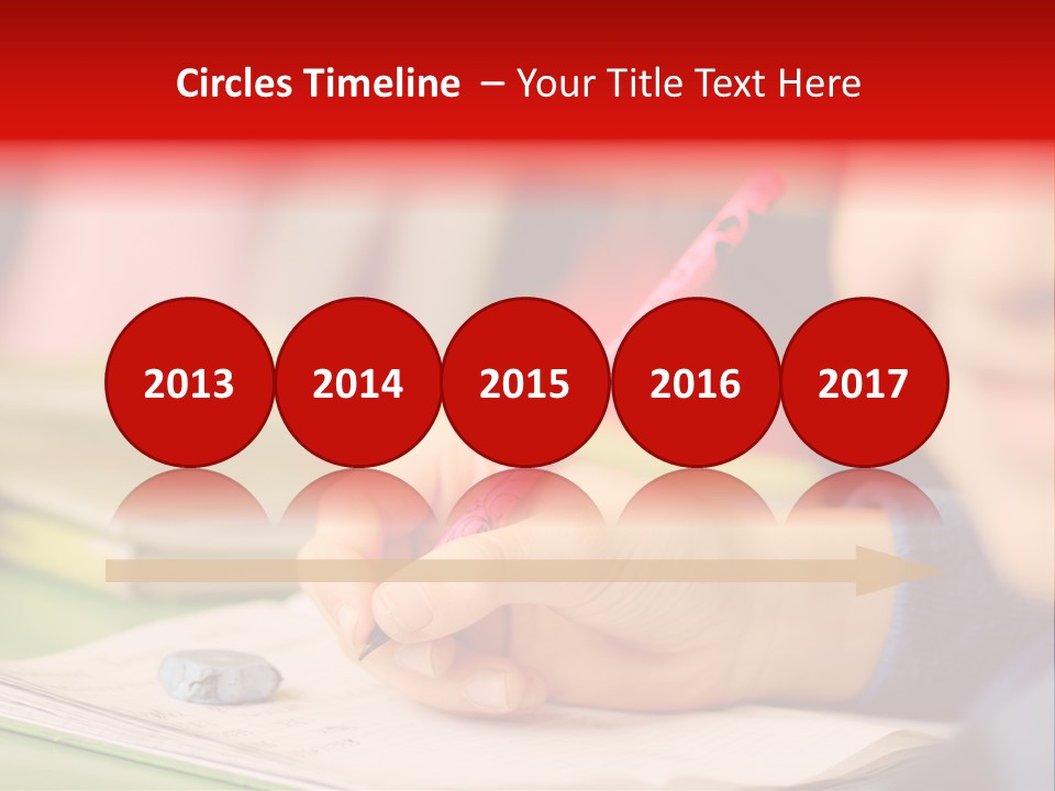 A Child Writing On A Piece Of Paper With A Pink Pen PowerPoint Template