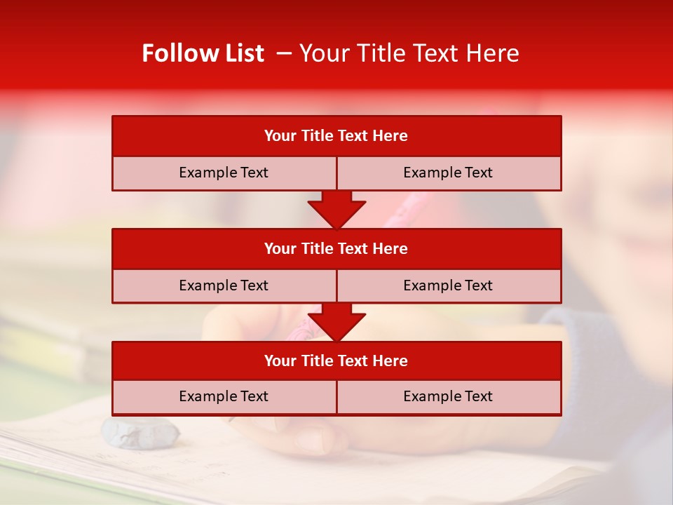 A Child Writing On A Piece Of Paper With A Pink Pen PowerPoint Template