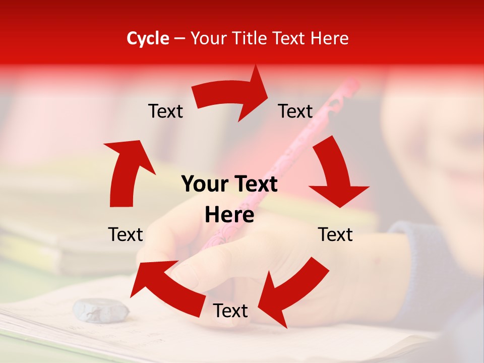 A Child Writing On A Piece Of Paper With A Pink Pen PowerPoint Template