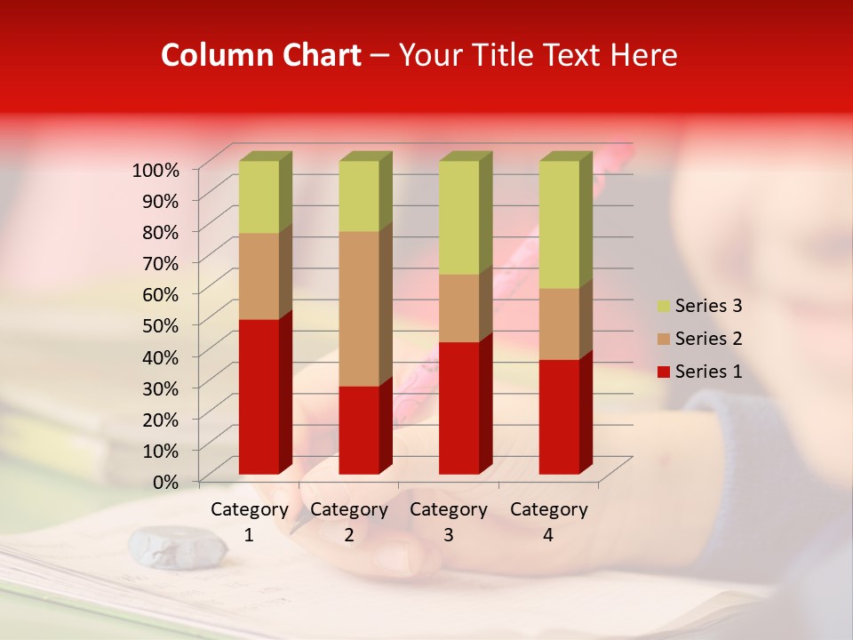 A Child Writing On A Piece Of Paper With A Pink Pen PowerPoint Template