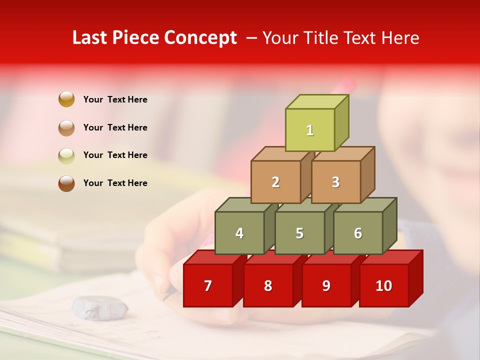 A Child Writing On A Piece Of Paper With A Pink Pen PowerPoint Template