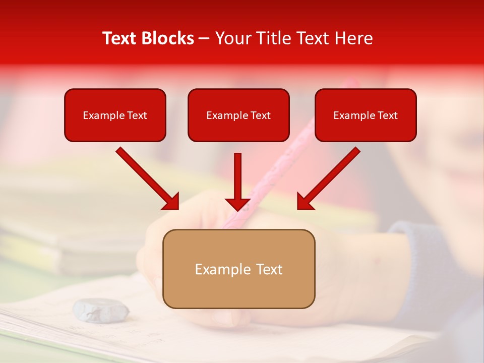 A Child Writing On A Piece Of Paper With A Pink Pen PowerPoint Template