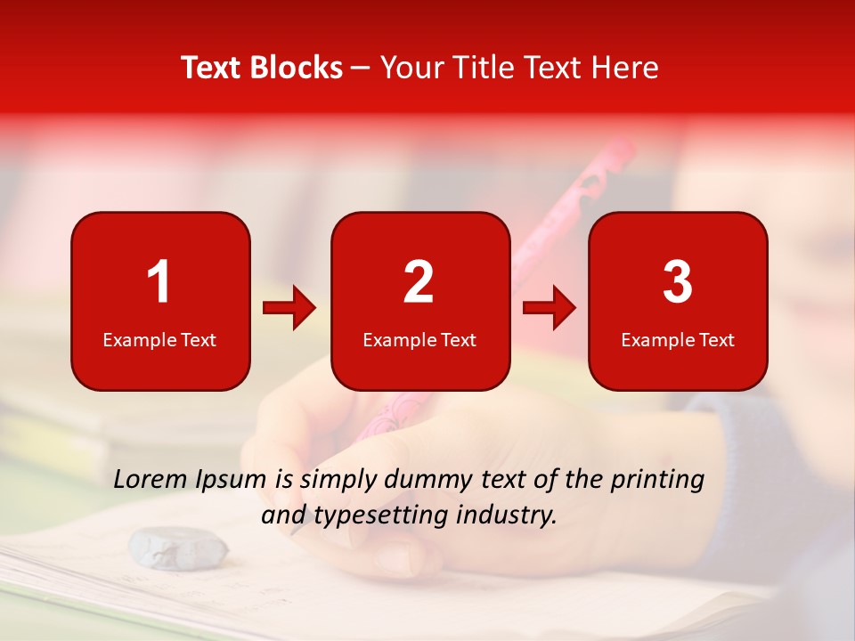 A Child Writing On A Piece Of Paper With A Pink Pen PowerPoint Template