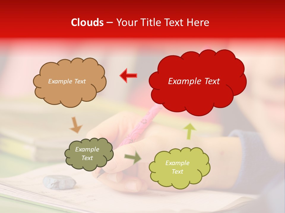 A Child Writing On A Piece Of Paper With A Pink Pen PowerPoint Template