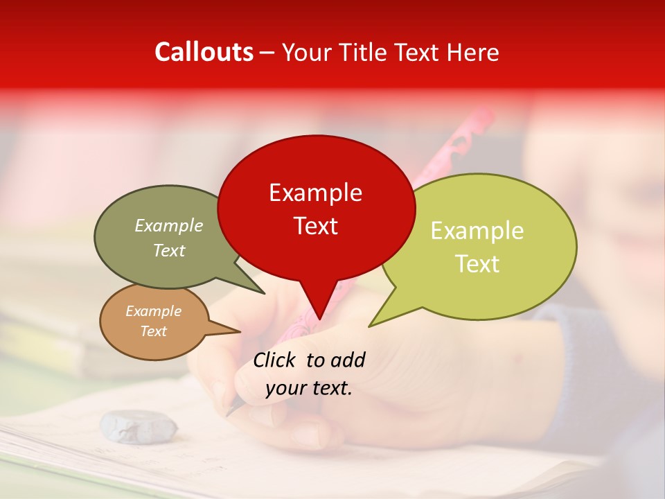 A Child Writing On A Piece Of Paper With A Pink Pen PowerPoint Template