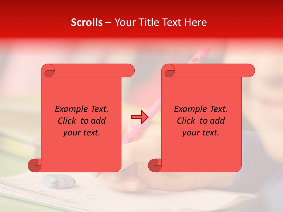 A Child Writing On A Piece Of Paper With A Pink Pen PowerPoint Template