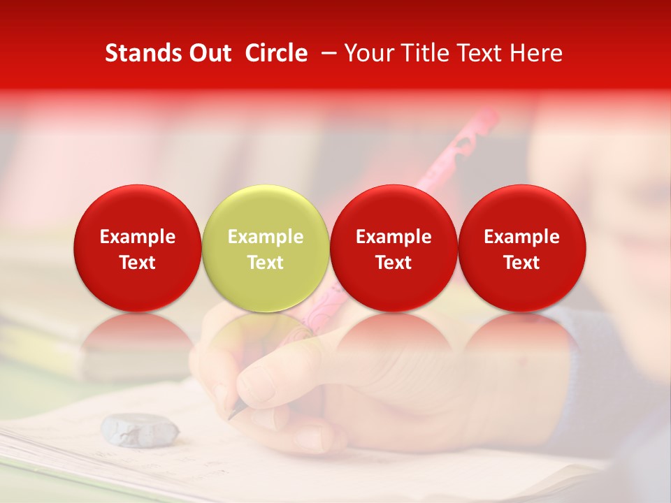 A Child Writing On A Piece Of Paper With A Pink Pen PowerPoint Template