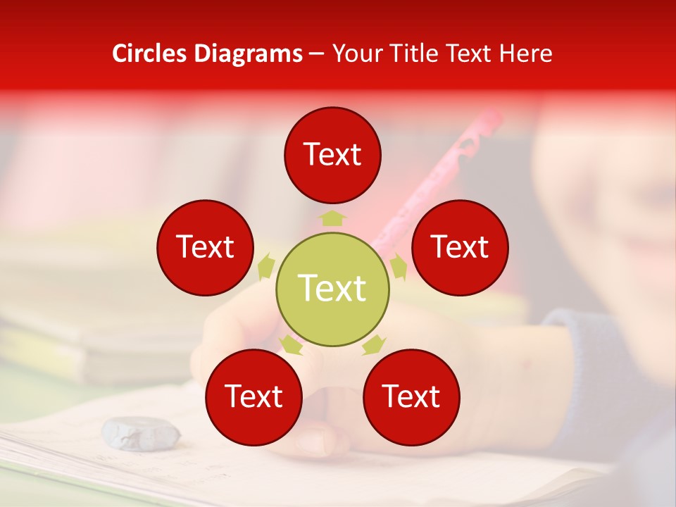 A Child Writing On A Piece Of Paper With A Pink Pen PowerPoint Template