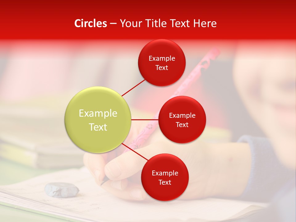 A Child Writing On A Piece Of Paper With A Pink Pen PowerPoint Template