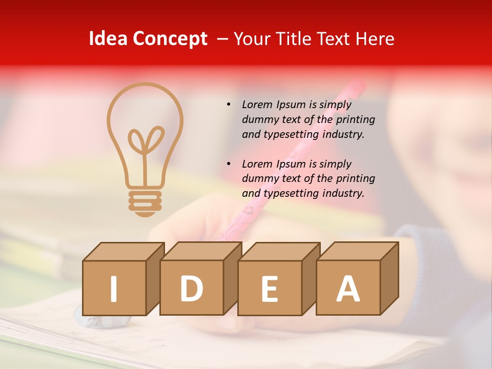 A Child Writing On A Piece Of Paper With A Pink Pen PowerPoint Template