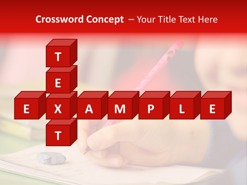 A Child Writing On A Piece Of Paper With A Pink Pen PowerPoint Template