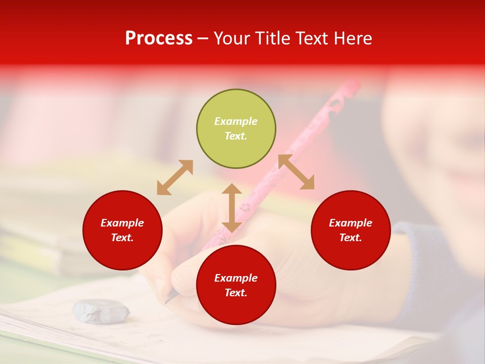 A Child Writing On A Piece Of Paper With A Pink Pen PowerPoint Template