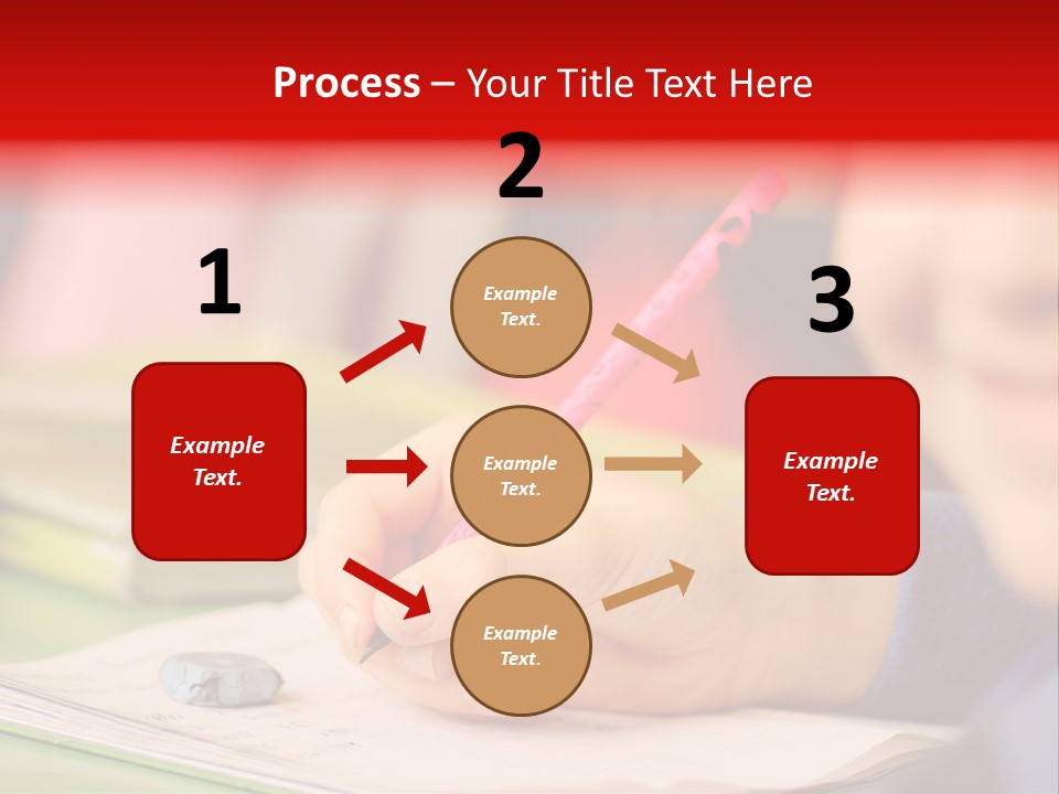A Child Writing On A Piece Of Paper With A Pink Pen PowerPoint Template