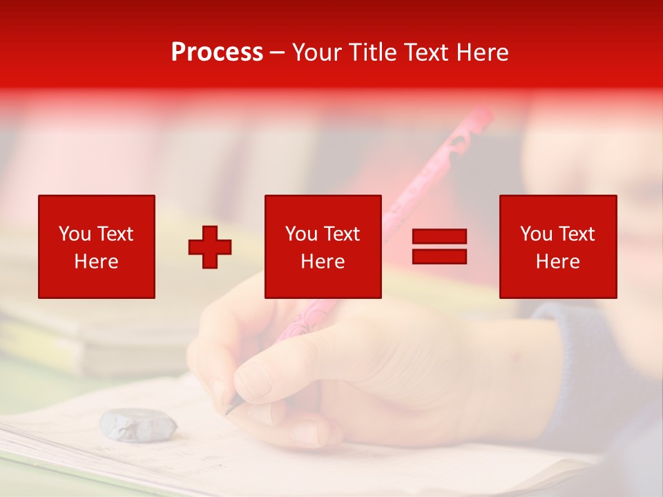 A Child Writing On A Piece Of Paper With A Pink Pen PowerPoint Template
