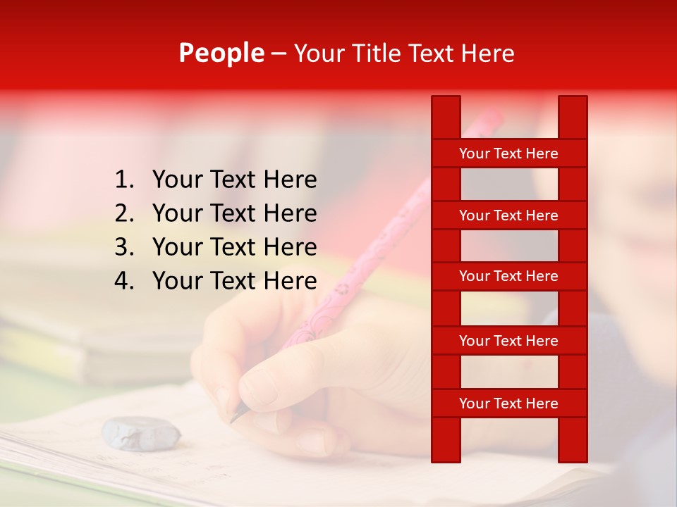 A Child Writing On A Piece Of Paper With A Pink Pen PowerPoint Template