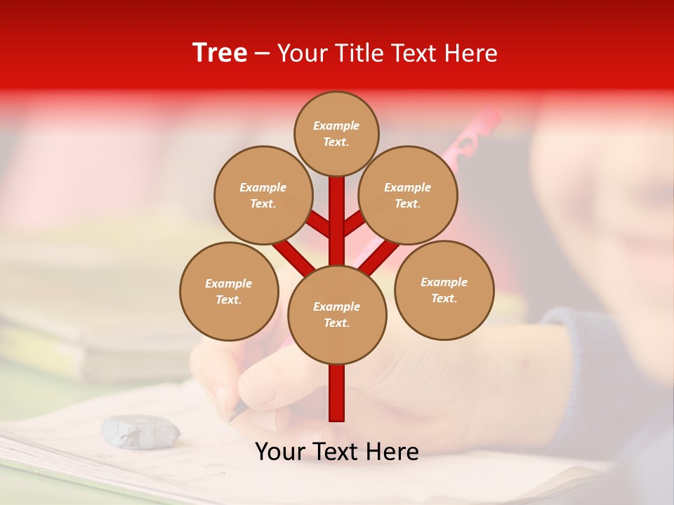 A Child Writing On A Piece Of Paper With A Pink Pen PowerPoint Template