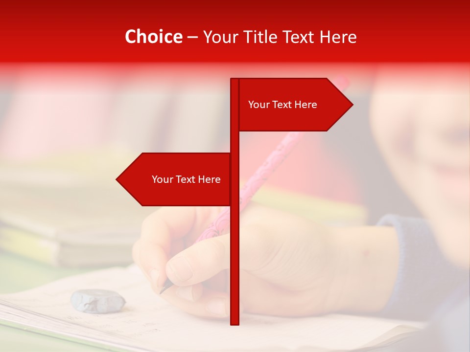 A Child Writing On A Piece Of Paper With A Pink Pen PowerPoint Template