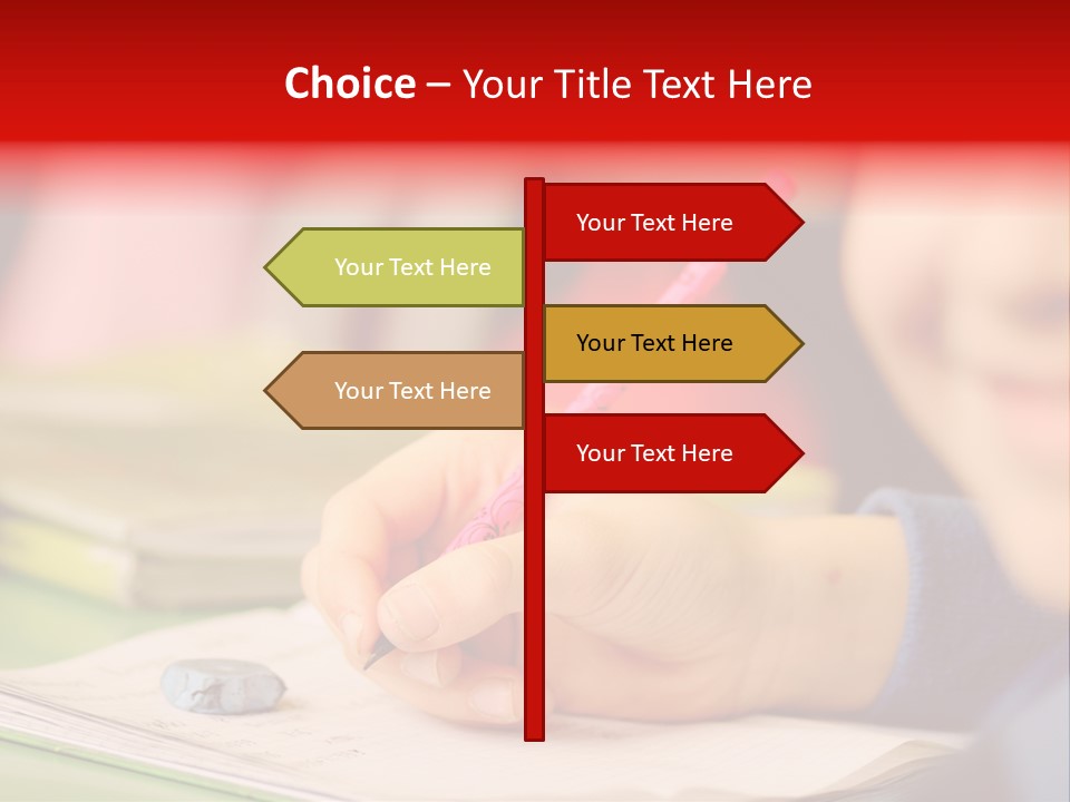 A Child Writing On A Piece Of Paper With A Pink Pen PowerPoint Template