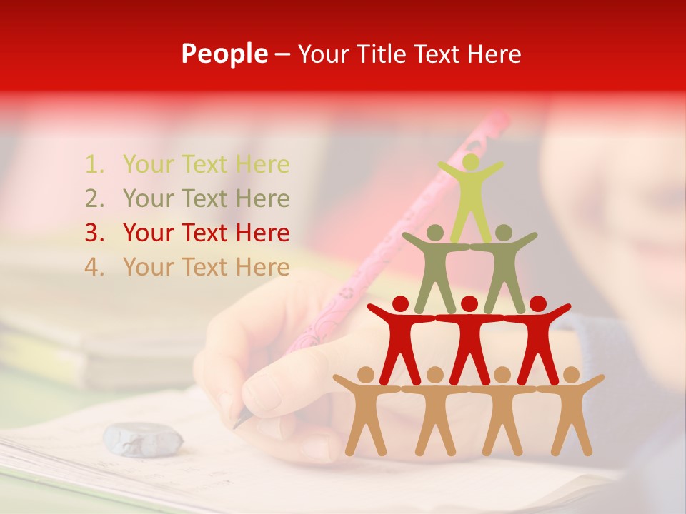 A Child Writing On A Piece Of Paper With A Pink Pen PowerPoint Template