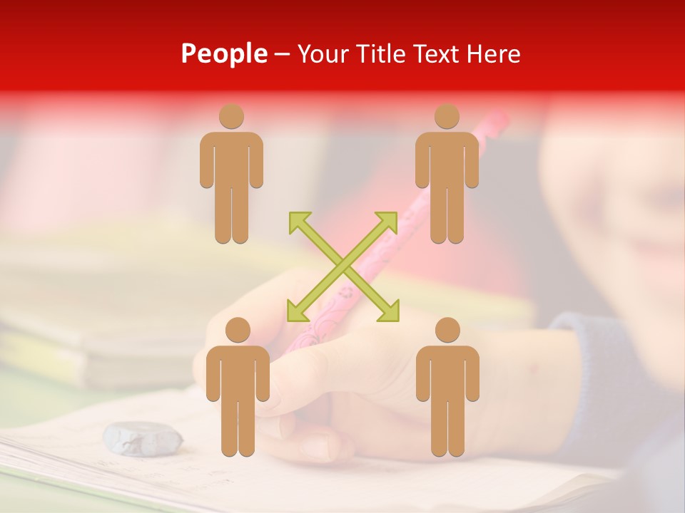 A Child Writing On A Piece Of Paper With A Pink Pen PowerPoint Template