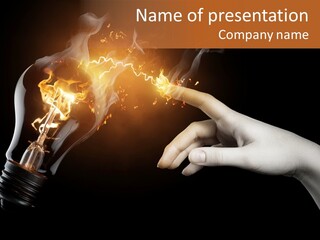 Red Success Flame PowerPoint Template