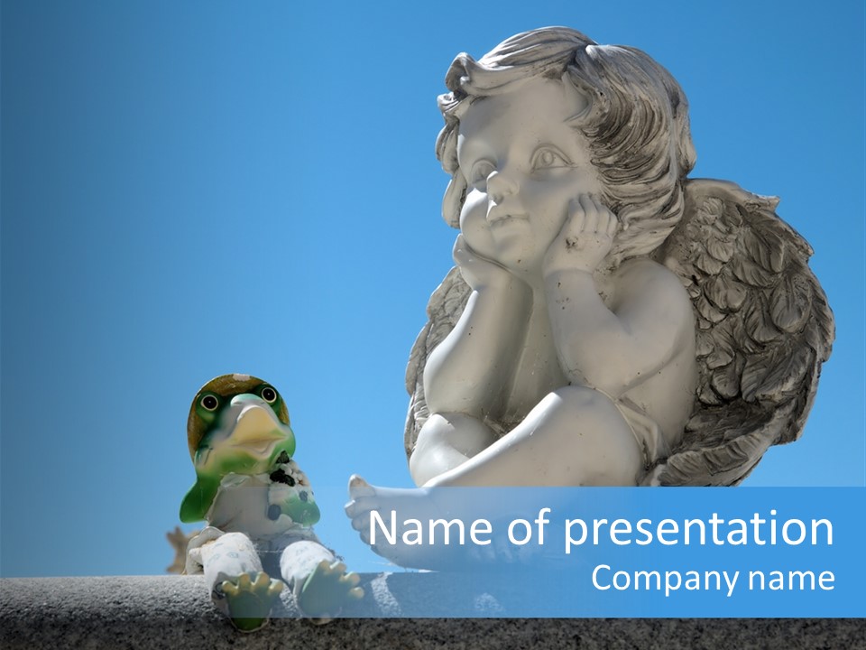 Eyes Cemetery Statue PowerPoint Template