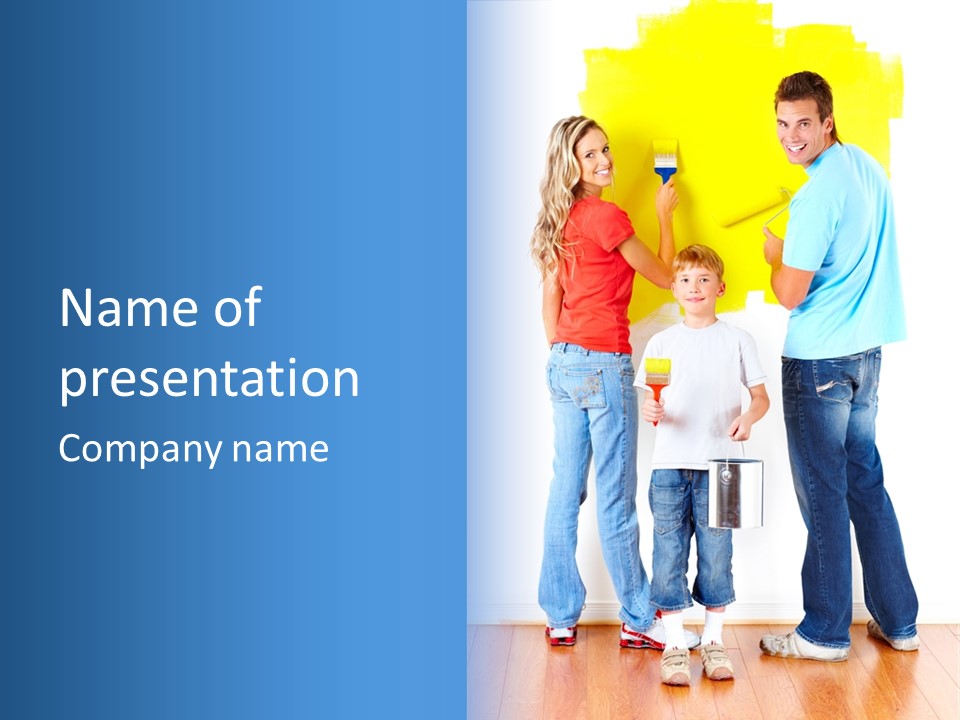 Paintbrush Couple Smile PowerPoint Template