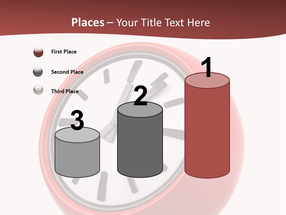 A Red Ball With A Clock On Top Of It PowerPoint Template