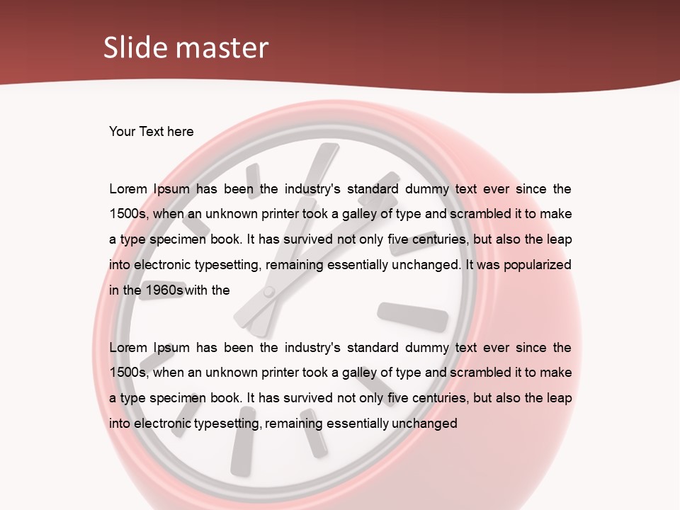 A Red Ball With A Clock On Top Of It PowerPoint Template