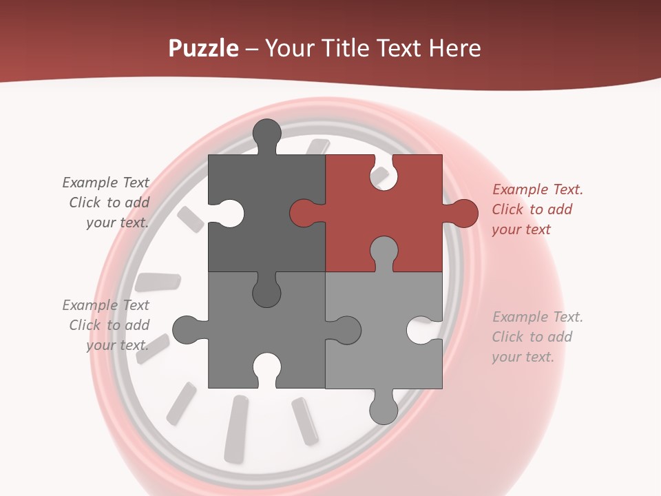 A Red Ball With A Clock On Top Of It PowerPoint Template