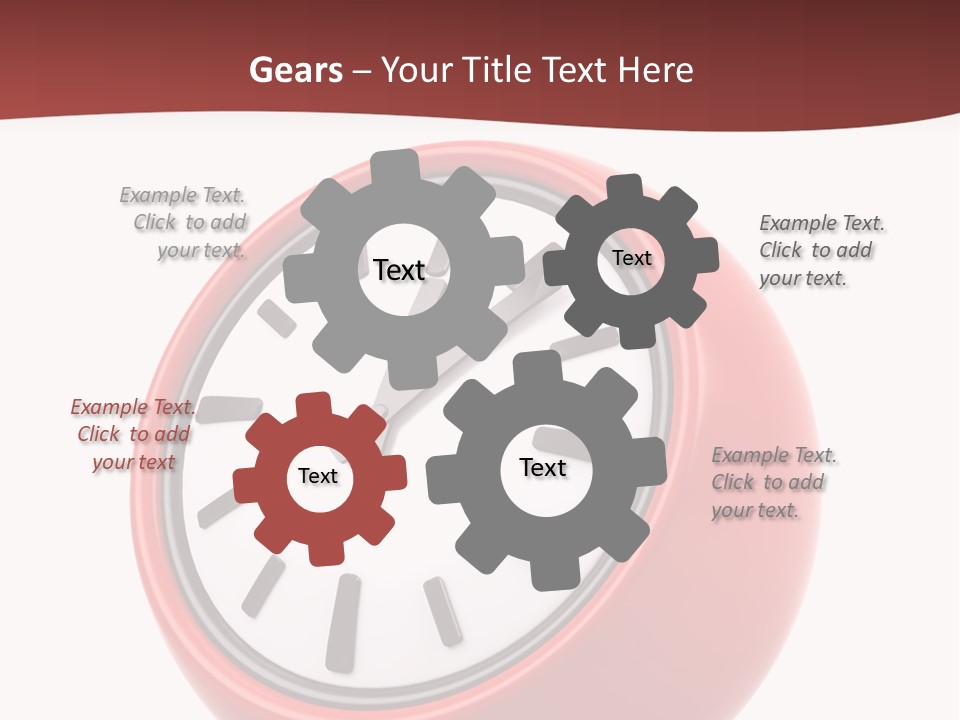 A Red Ball With A Clock On Top Of It PowerPoint Template