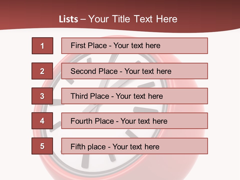A Red Ball With A Clock On Top Of It PowerPoint Template