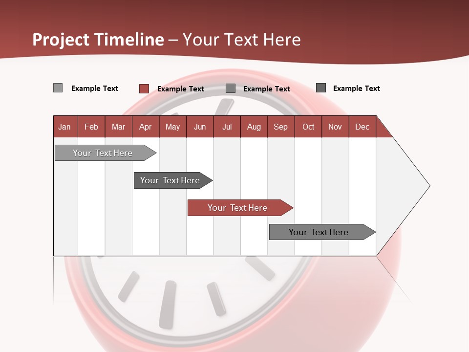 A Red Ball With A Clock On Top Of It PowerPoint Template