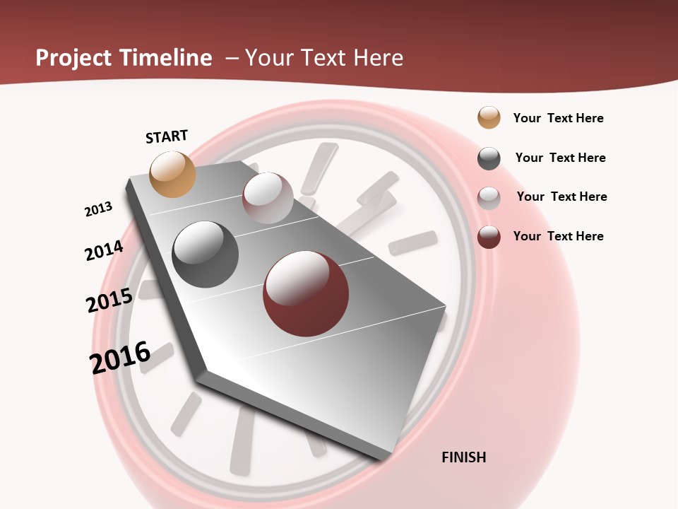 A Red Ball With A Clock On Top Of It PowerPoint Template