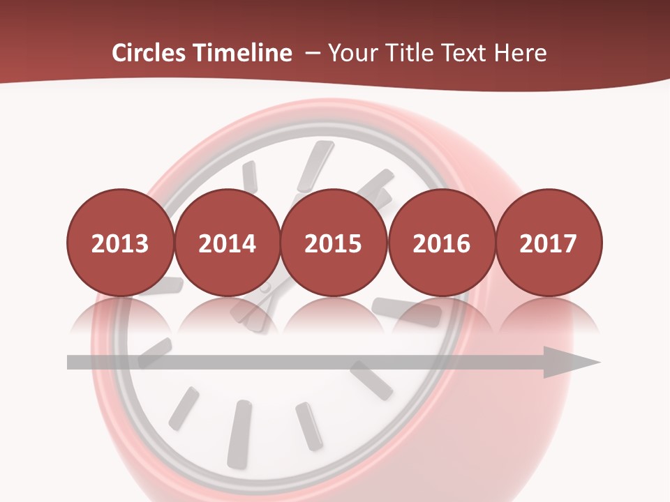 A Red Ball With A Clock On Top Of It PowerPoint Template