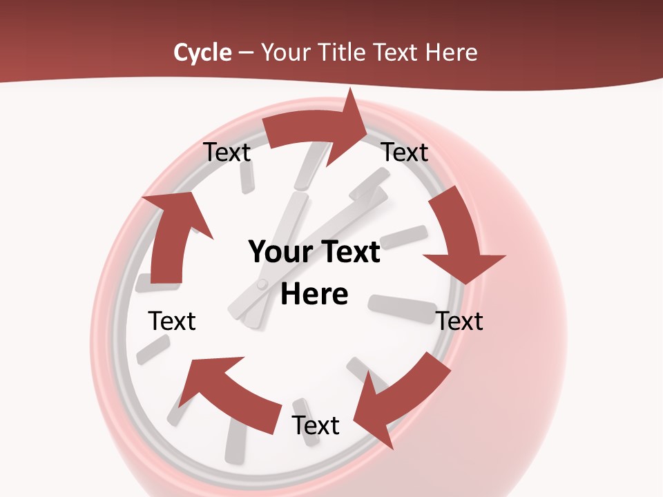A Red Ball With A Clock On Top Of It PowerPoint Template