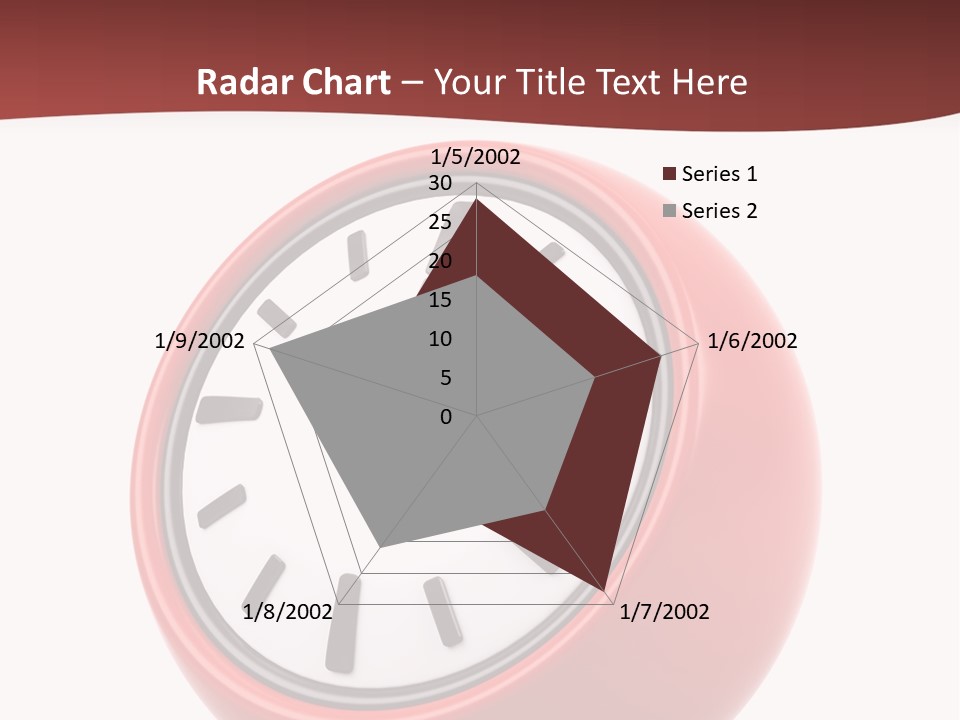 A Red Ball With A Clock On Top Of It PowerPoint Template
